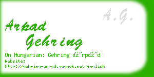 arpad gehring business card